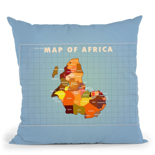 Upside Down Africa Throw Pillow By American Flat - All About Vibe