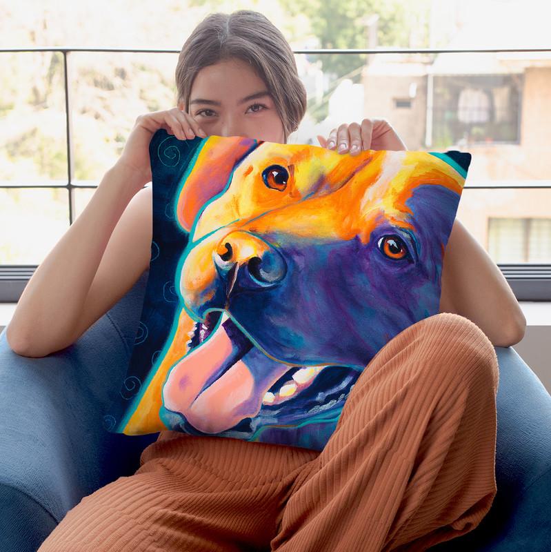 Fiesta Freddie Throw Pillow By Dawgart - All About Vibe