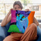 Kitten Blue Throw Pillow By Dawgart - All About Vibe