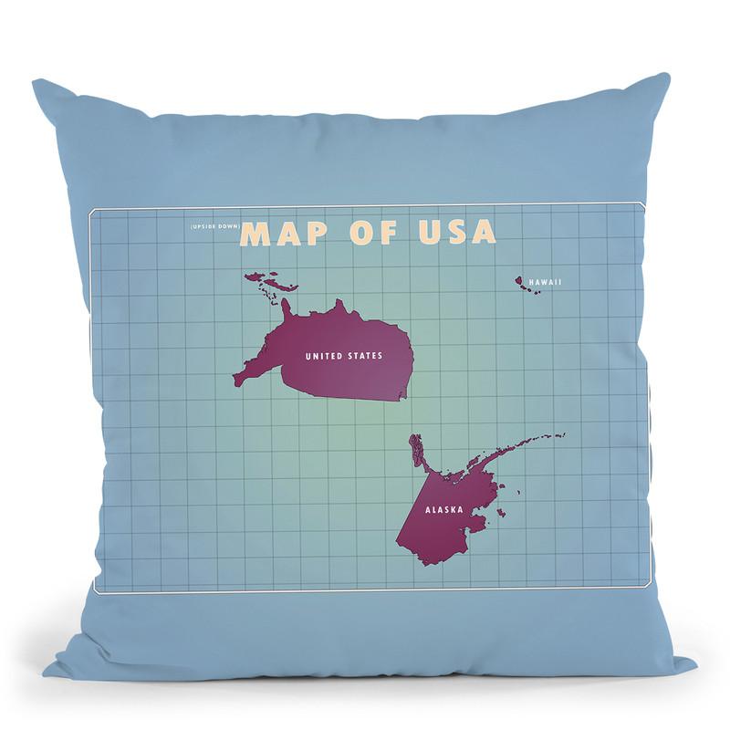 Upside Down Usa Throw Pillow By American Flat - All About Vibe