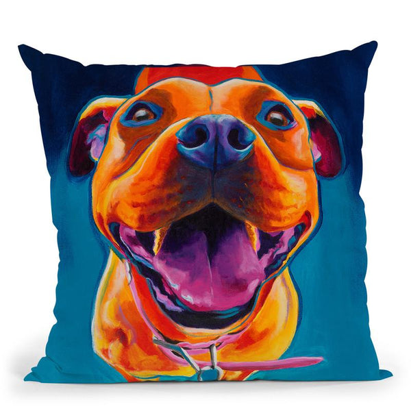 Pittie Party Throw Pillow By Dawgart - All About Vibe