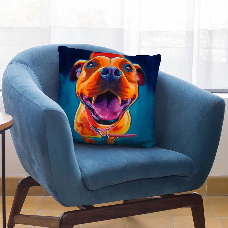 Pittie Party Throw Pillow By Dawgart - All About Vibe