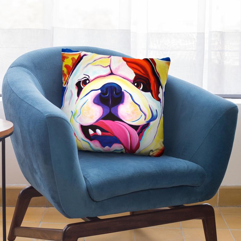 Bully Grin Throw Pillow By Dawgart - All About Vibe