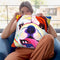 Bully Grin Throw Pillow By Dawgart - All About Vibe