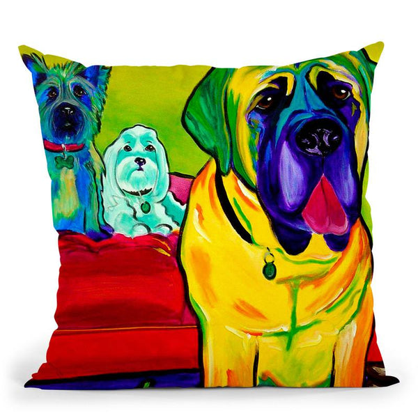 Drooler Get The Floor Throw Pillow By Dawgart - All About Vibe