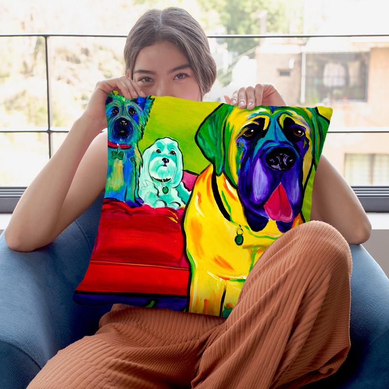 Drooler Get The Floor Throw Pillow By Dawgart - All About Vibe