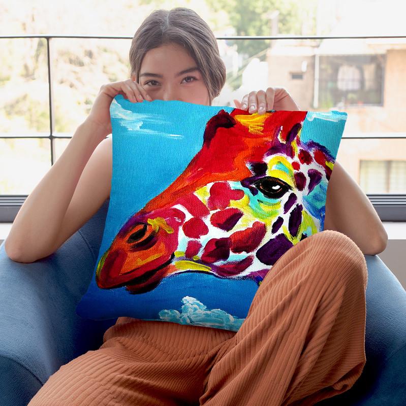 Giraffe Throw Pillow By Dawgart - All About Vibe