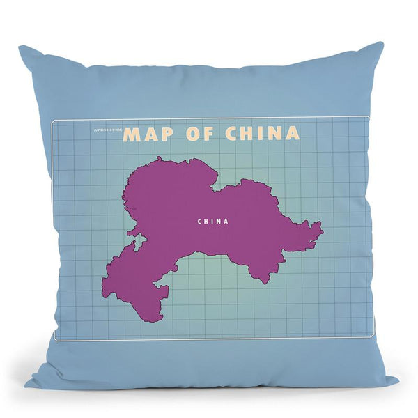 Upside Down China Throw Pillow By American Flat - All About Vibe