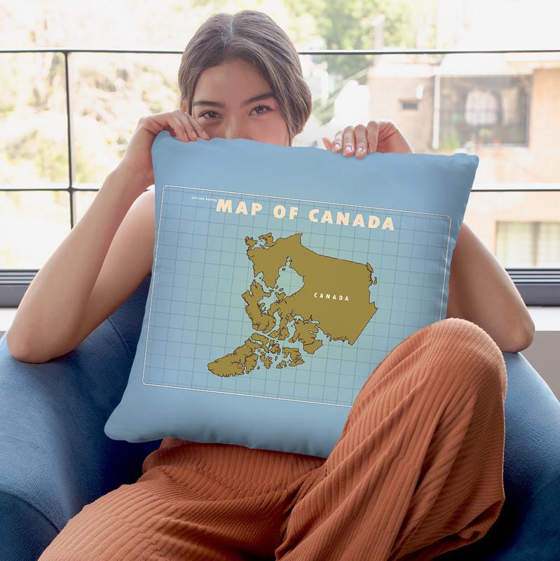 Upside Down Canada Throw Pillow By American Flat - All About Vibe