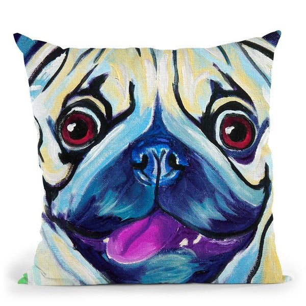Pugilicious Throw Pillow By Dawgart - All About Vibe