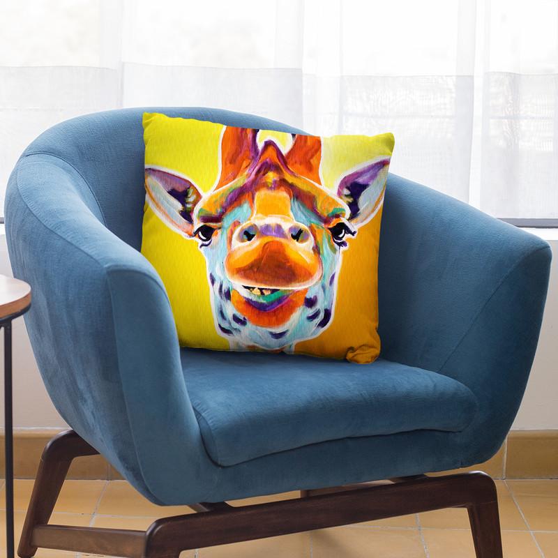Giraffe No 3 Throw Pillow By Dawgart - All About Vibe