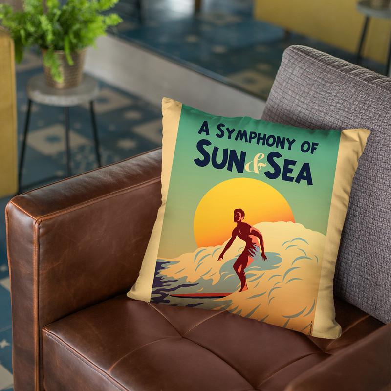 A Symphony Of Sun & Sea Throw Pillow By American Flat - All About Vibe