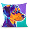 Black And Tan Charlie Throw Pillow By Dawgart - All About Vibe