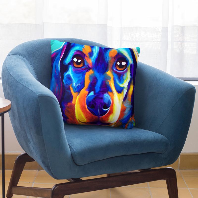 Dachshund Oscar Throw Pillow By Dawgart - All About Vibe