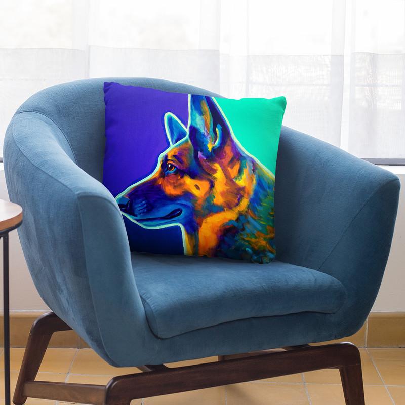 Germanepherd Schatze Throw Pillow By Dawgart - All About Vibe
