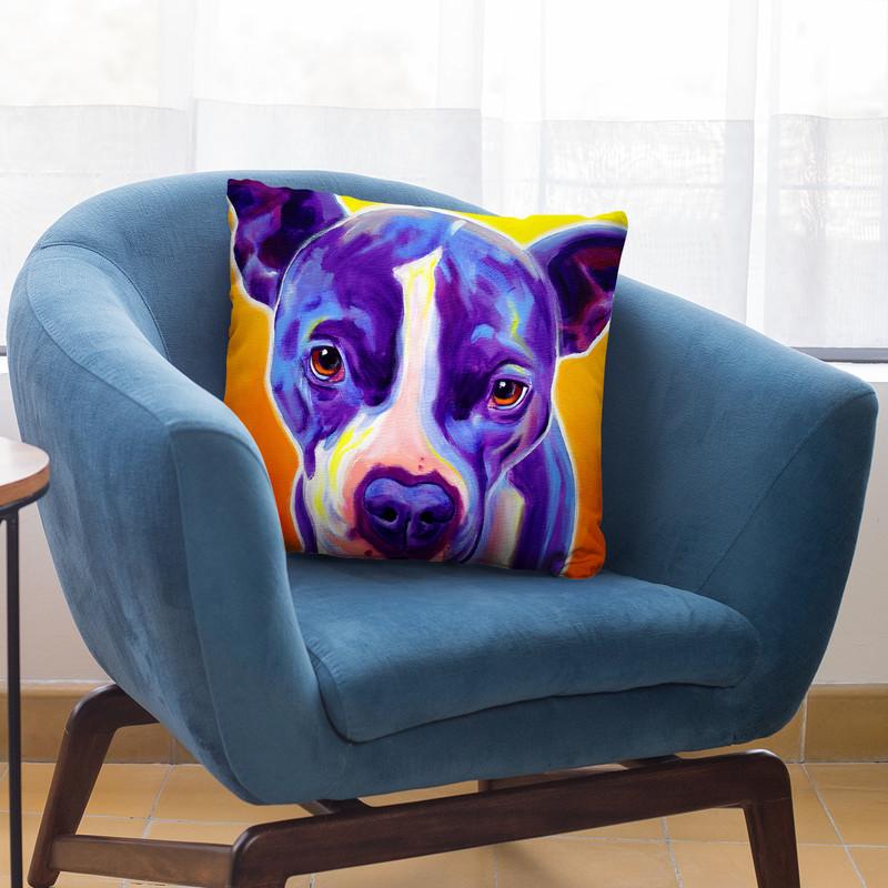 Pit Bull Sadie Throw Pillow By Dawgart - All About Vibe