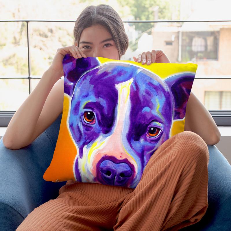 Pit Bull Sadie Throw Pillow By Dawgart - All About Vibe