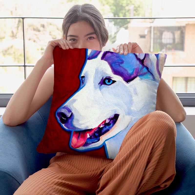 Siberian Husky Throw Pillow By Dawgart - All About Vibe