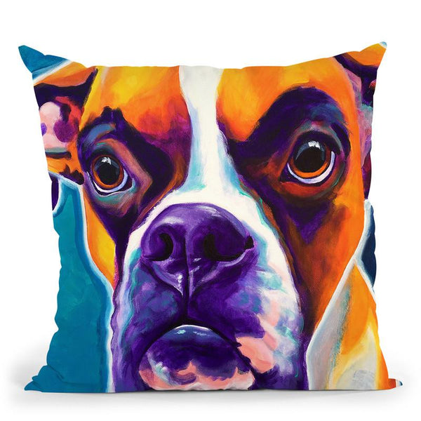 Boxer - Koda Throw Pillow By Dawgart - All About Vibe