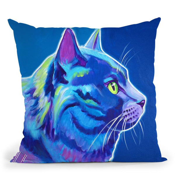 Cat - Blue Boy Throw Pillow By Dawgart - All About Vibe