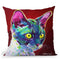 Cat - Devon Rex Throw Pillow By Dawgart - All About Vibe