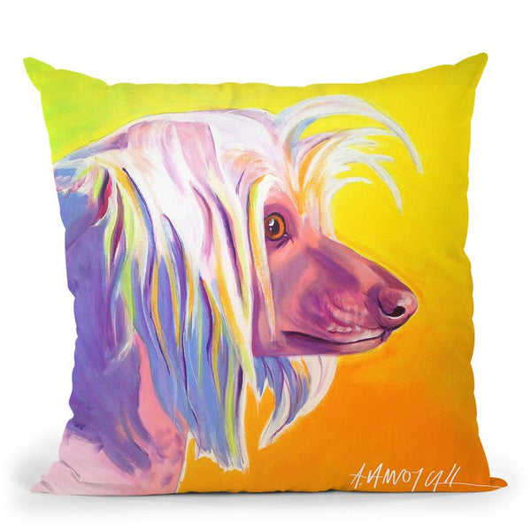 Chinese Crested - Profile Throw Pillow By Dawgart - All About Vibe