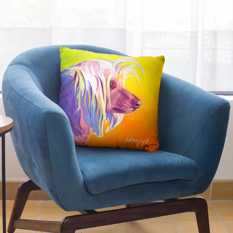 Chinese Crested - Profile Throw Pillow By Dawgart - All About Vibe