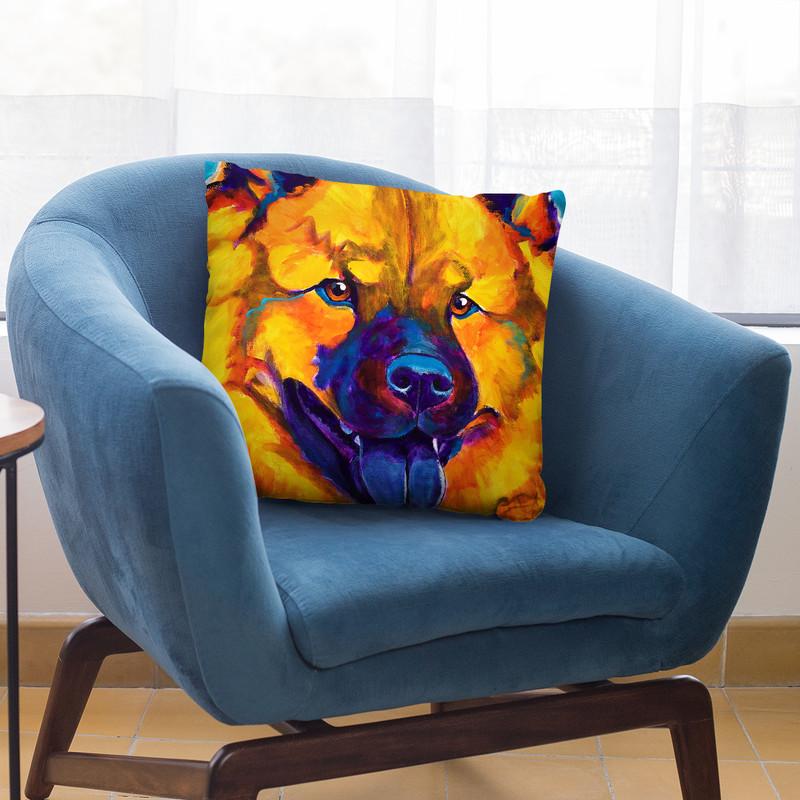 Chow Chow - Sunshine Soul Throw Pillow By Dawgart - All About Vibe