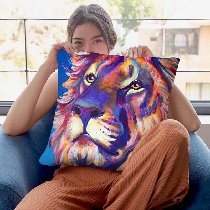 Lion - Cecil Throw Pillow By Dawgart - All About Vibe
