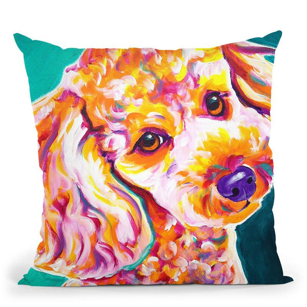 Poodle - Curly Throw Pillow By Dawgart - All About Vibe