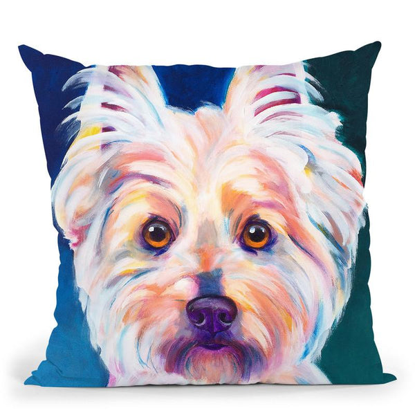 Westie Rockette Throw Pillow By Dawgart - All About Vibe