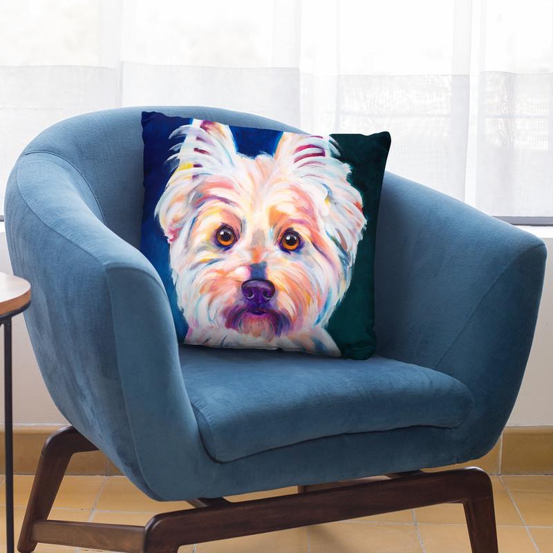 Westie Rockette Throw Pillow By Dawgart - All About Vibe