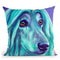 Afghan Hound - Aqua Throw Pillow By Dawgart - All About Vibe