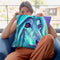 Afghan Hound - Aqua Throw Pillow By Dawgart - All About Vibe
