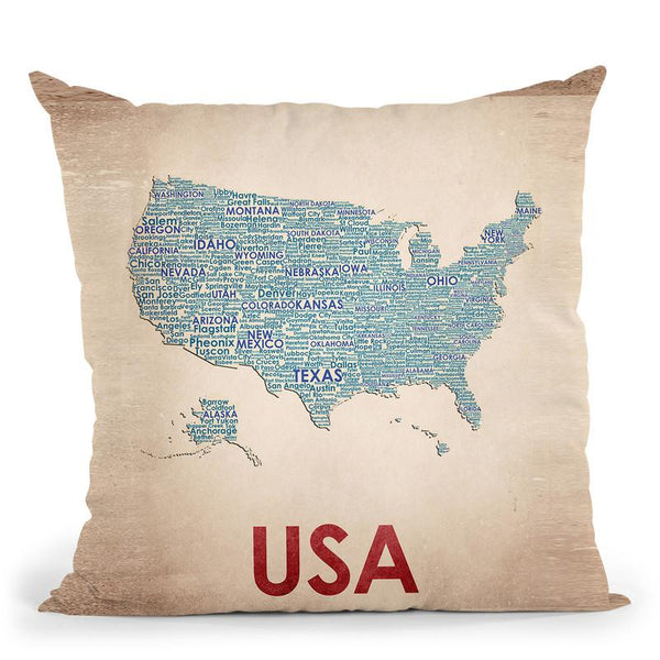 Usa Throw Pillow By American Flat - All About Vibe