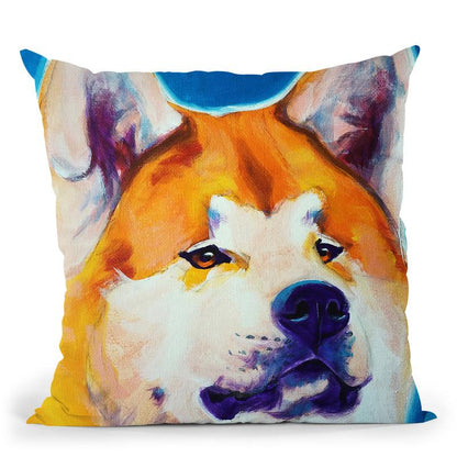 Akita - Apricot Throw Pillow By Dawgart - All About Vibe