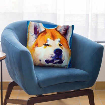 Akita - Apricot Throw Pillow By Dawgart - All About Vibe