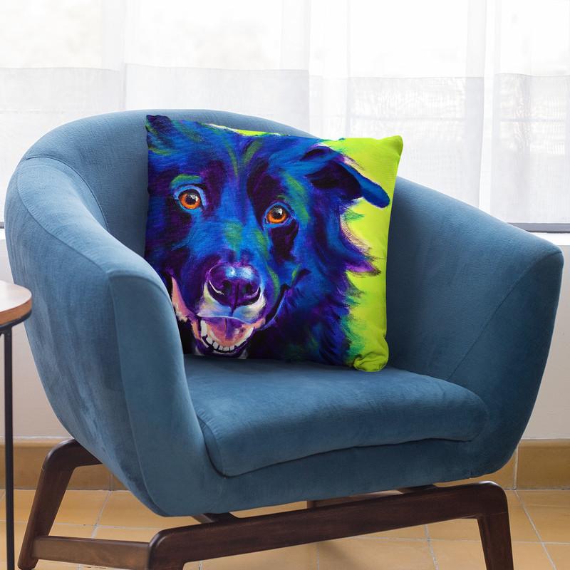 Border Collie - Viktor Throw Pillow By Dawgart - All About Vibe