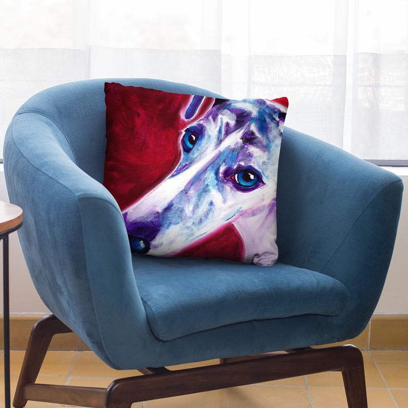 Greyhound - Myrtle Throw Pillow By Dawgart - All About Vibe