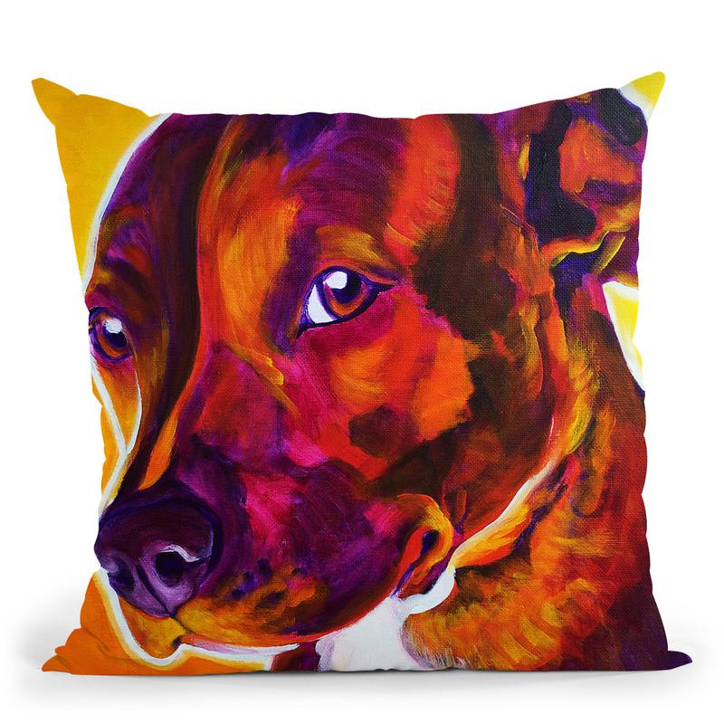 Pit Bull - Luna Throw Pillow By Dawgart - All About Vibe