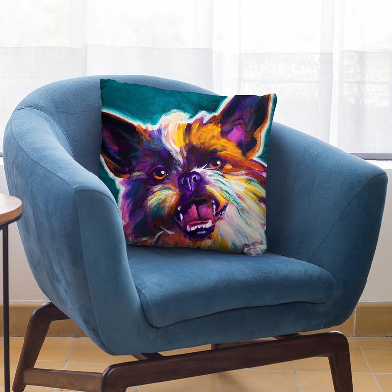 Brussels Griffon - Spicey Throw Pillow By Dawgart - All About Vibe
