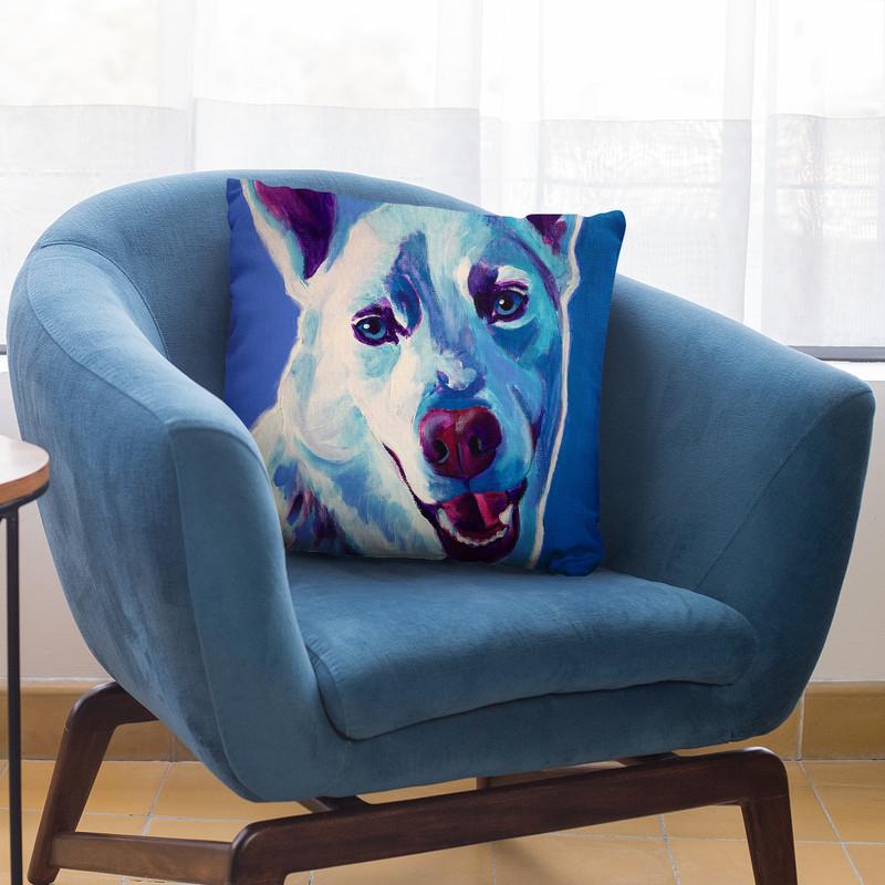 Husky - Joaquin Throw Pillow By Dawgart - All About Vibe