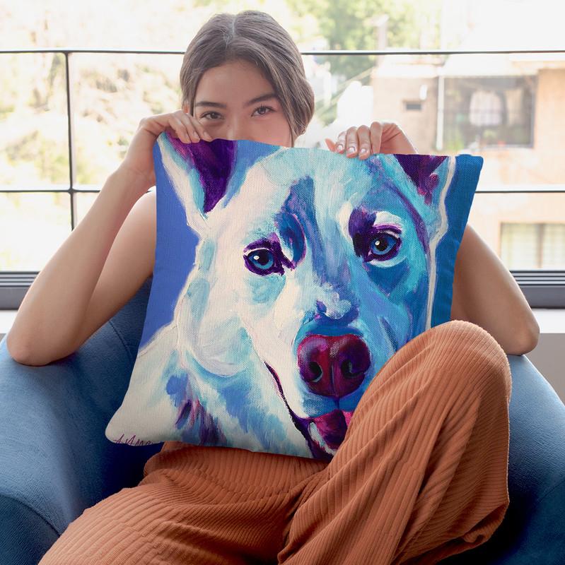 Husky - Joaquin Throw Pillow By Dawgart - All About Vibe