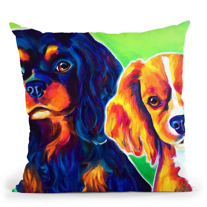 Saffy And Duck Throw Pillow By Dawgart - All About Vibe