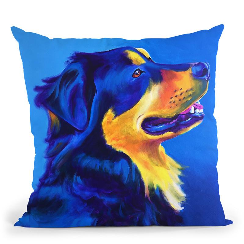 Englishepherd - Donut Throw Pillow By Dawgart