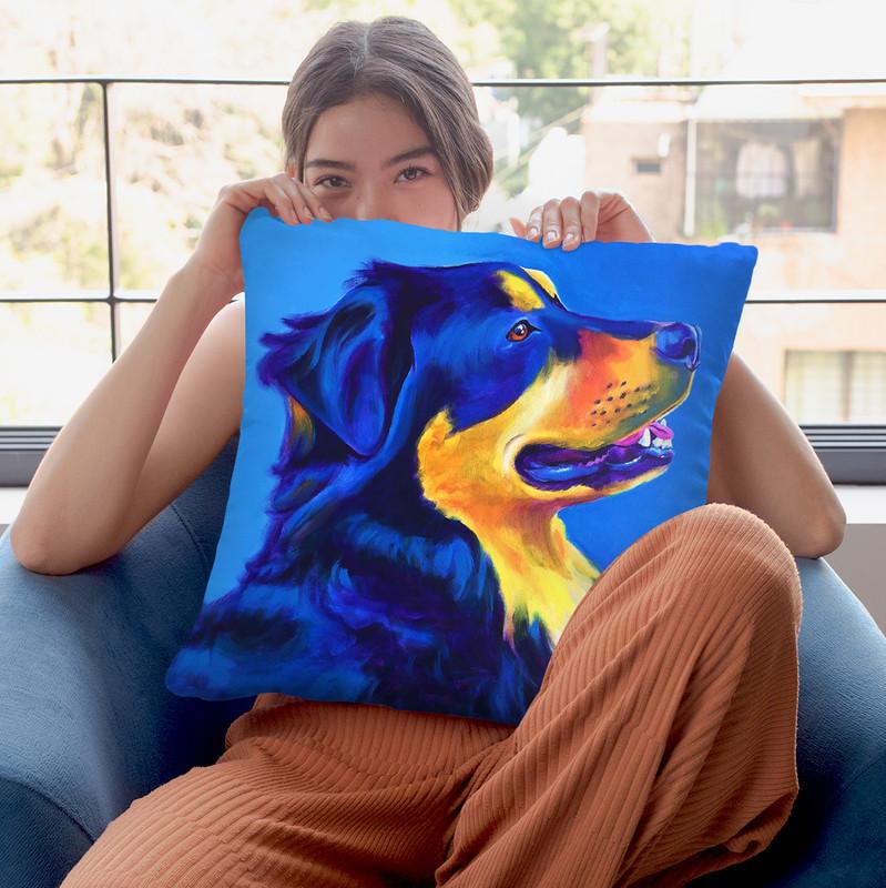 Englishepherd - Donut Throw Pillow By Dawgart