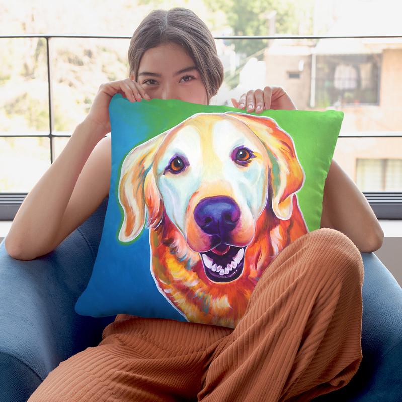 Daisy Mae Throw Pillow By Dawgart - All About Vibe