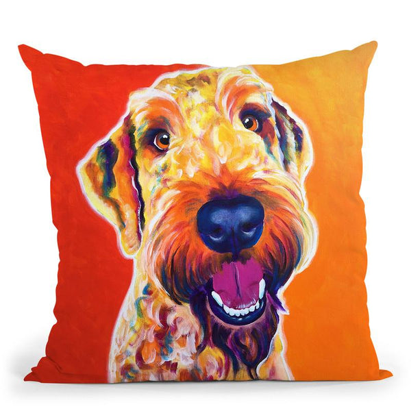 Airedoodle - Hank Throw Pillow By Dawgart - All About Vibe