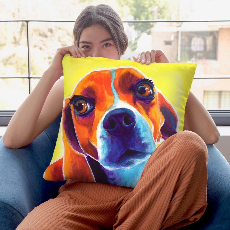Beagle - Marcie Throw Pillow By Dawgart - All About Vibe