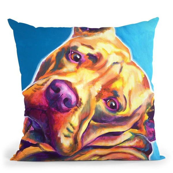 Pit Bull - Dozer Throw Pillow By Dawgart - All About Vibe